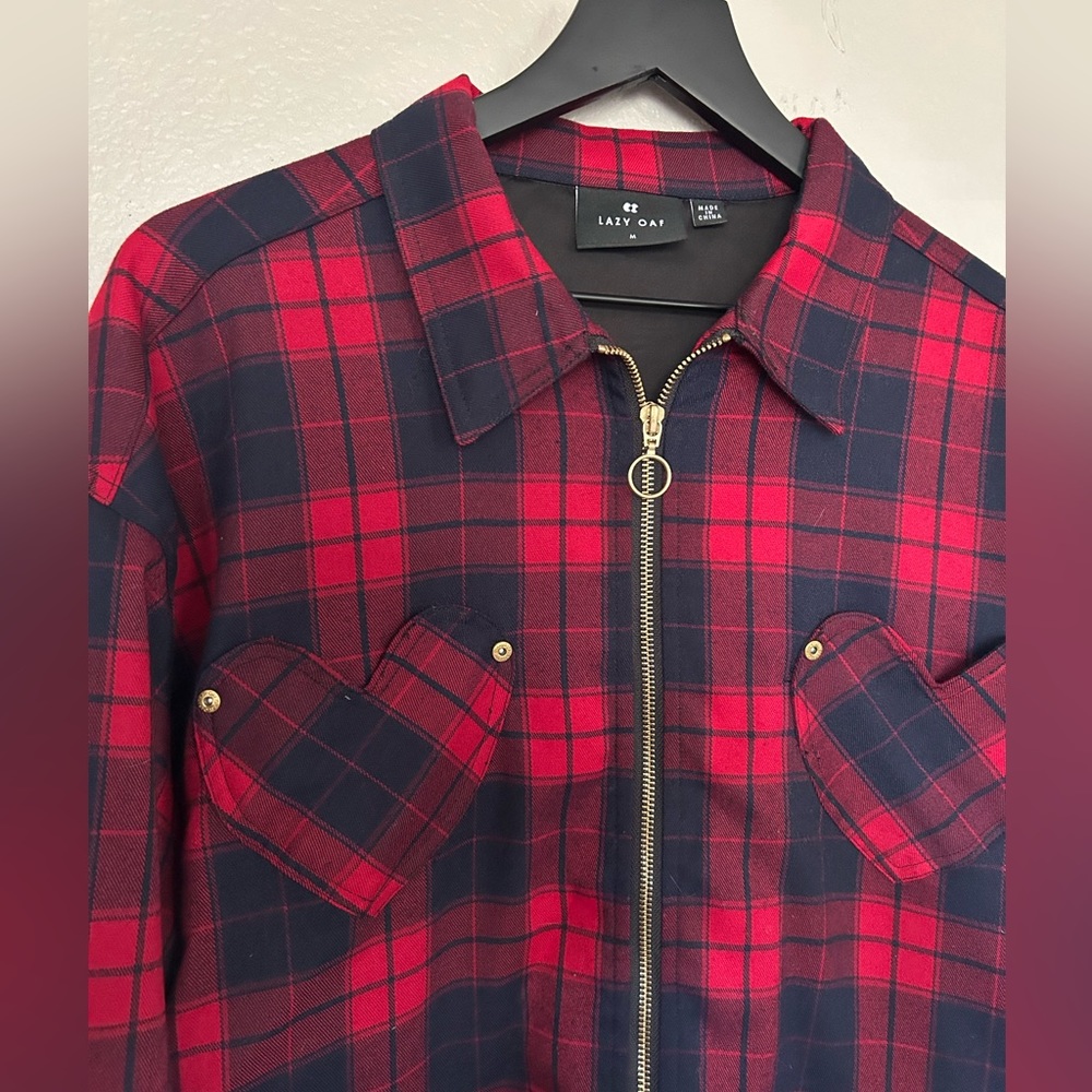 Plaid Lazy Oaf Skirt Jacket Set Size 12, Size Medium